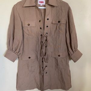 Solid and striped tie dress